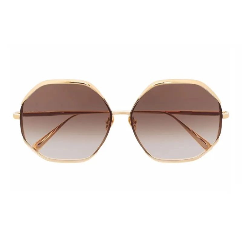 Linda Farrow Camila Hexagonal Sunglasses-1