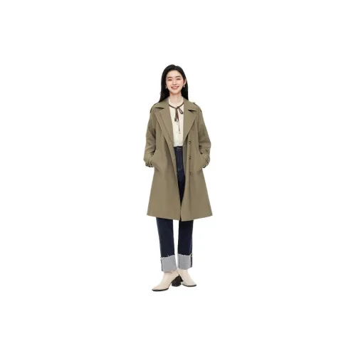 SEIFINI Trench Coats Women's Dark Brown