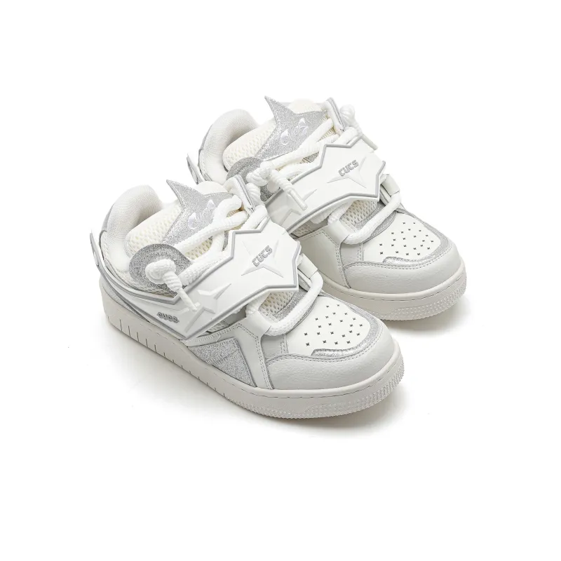 CUCS Wear Resistant Low Top Skateboard Shoes Unisex White-2