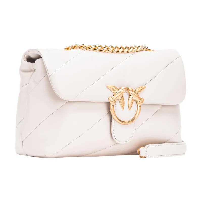 PINKO Sheepskin Pillow Bag Handbag Shoulder Bag Women's Off-White Sandy Beige-1