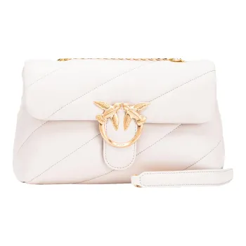 PINKO Sheepskin Pillow Bag Handbag Shoulder Bag Women's Off-White Sandy Beige