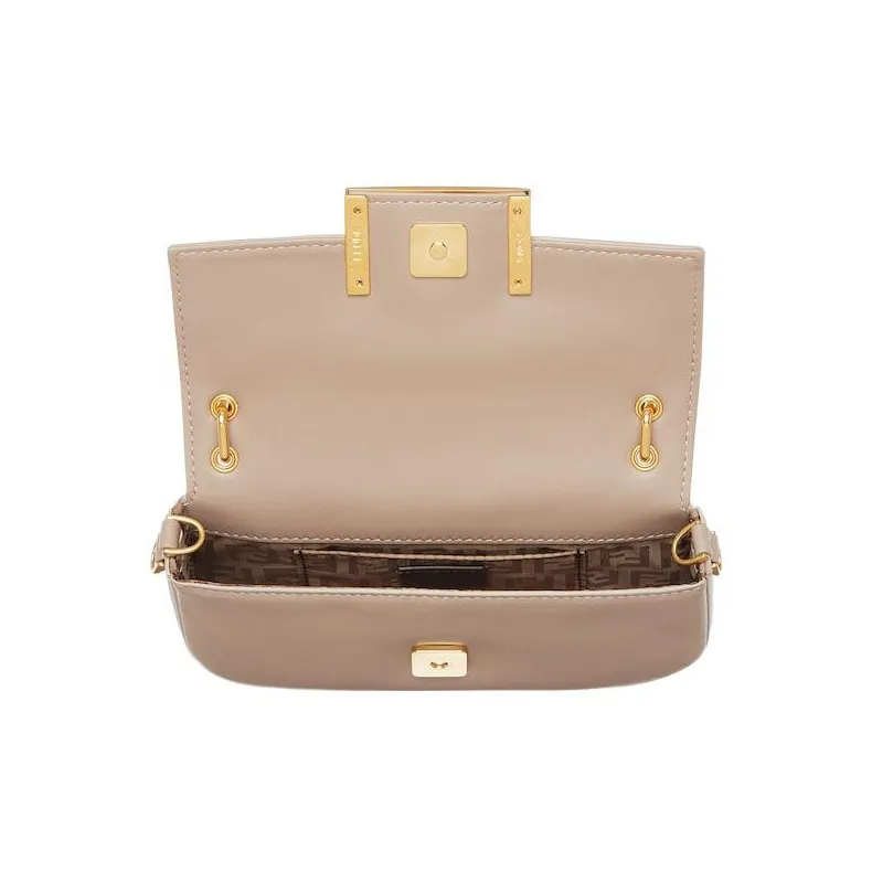FENDI Baguette Nappa Leather Clutch One Shoulder Crossbody Cell Phone Pouch Regular Women's Dove Gray-2