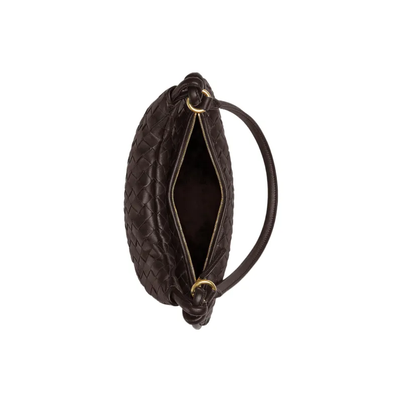 Bottega Veneta Sheepskin Handbag Shoulder Bag Women's Chocolate Brown-3