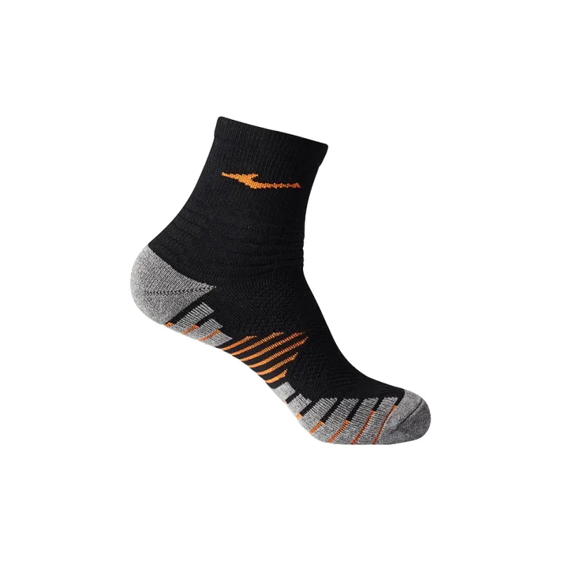 Erke Terry Crew Socks Men's Jet Black-1