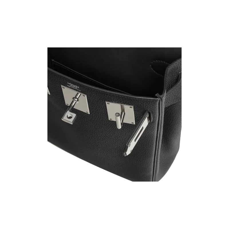 HERMES Hac A Dos Togo Calfskin Shoulder Bag Crossbody Bag Small Size Unisex Noir Black-4