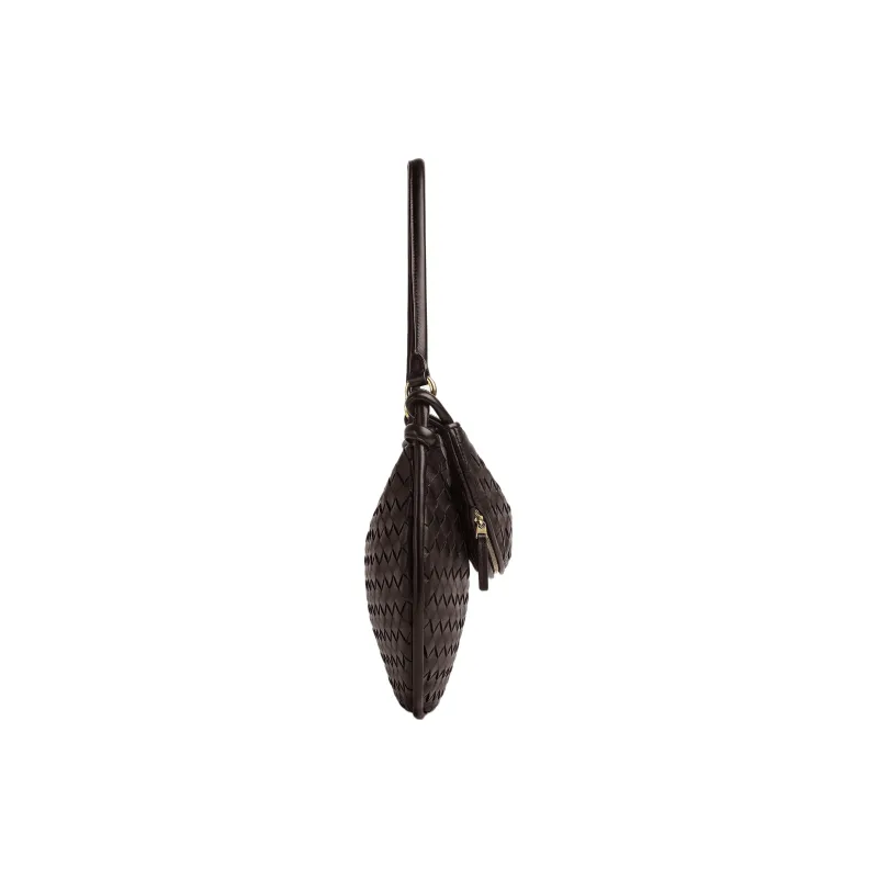 Bottega Veneta Sheepskin Handbag Shoulder Bag Women's Chocolate Brown-1