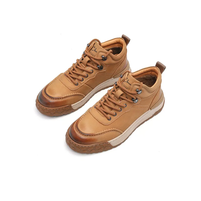 C°BANNER High Top Skateboard Shoes Men's Earth Yellow-3