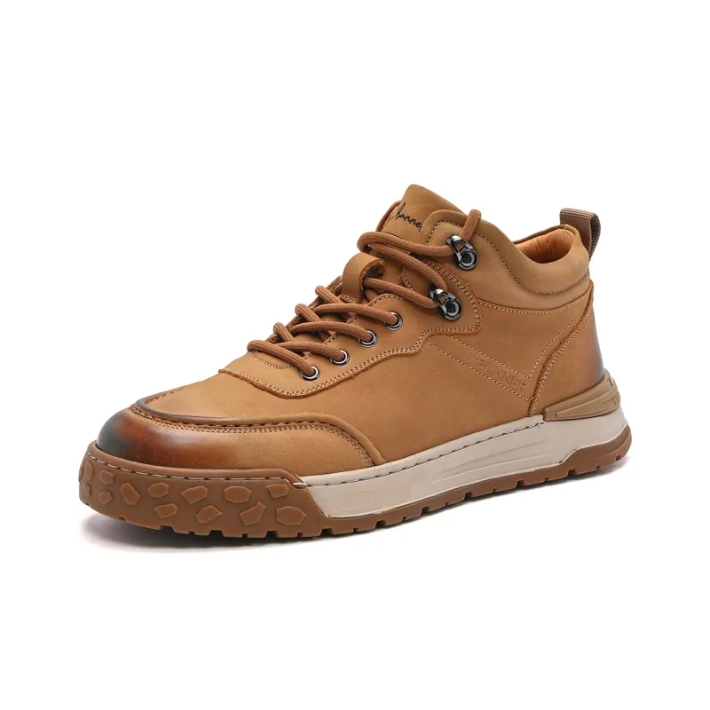 C°BANNER High Top Skateboard Shoes Men's Earth Yellow-1