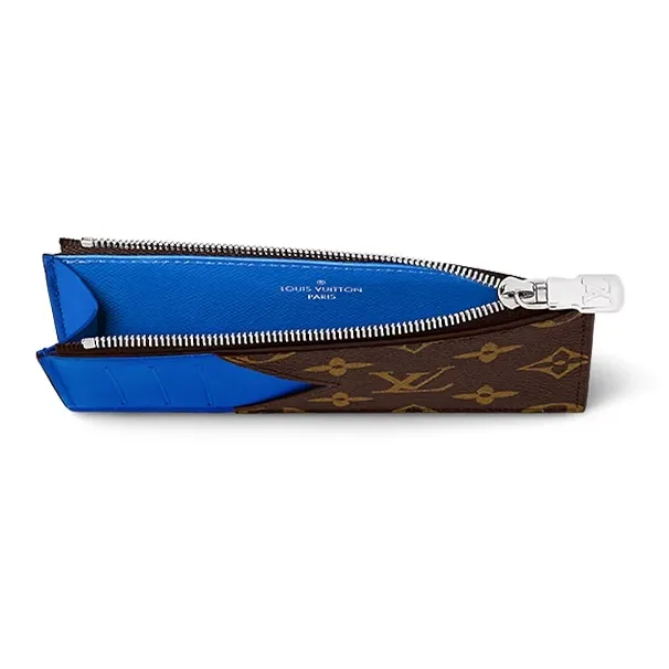 LOUIS VUITTON COIN Monogram Macassar Coated Canvas Card Holder Card Holder Regular Men's Brown & Blue-3