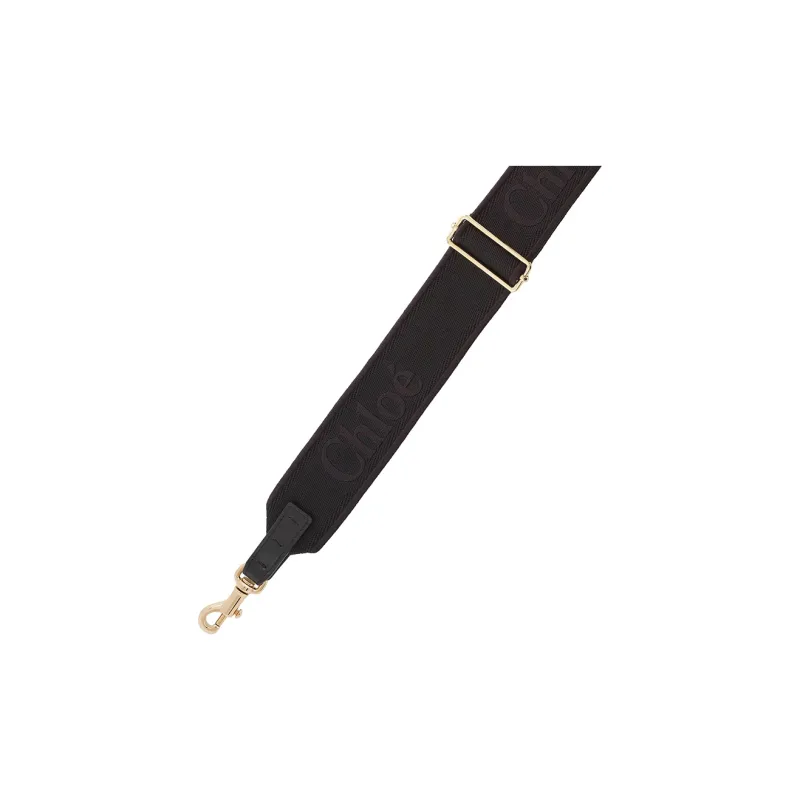 Chloe Canvas Blended With Polyester Bag Straps Women's Black-3