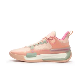 361° Cushioned Wear Resistant Slip Resistant Low Top Basketball Shoes Men's Soft Pink/Thin Gray Green