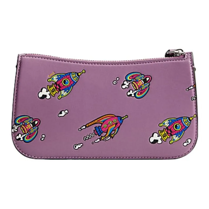 COACH Penny Cow Leather Crossbody Bag, Shoulder Bag Trumpets Women's Violet Orchid Multicolor-2