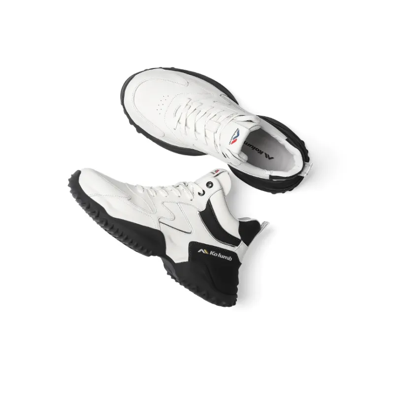 Kolumb Abrasion Resistant Waterproof Slip Resistant Mid Top Casual Shoes Men's White Black-2