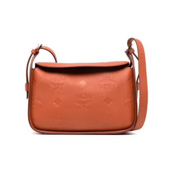MCM Aren Nappa Leather Crossbody Bag, Shoulder Bag Small Size Women's Mumbai Brown