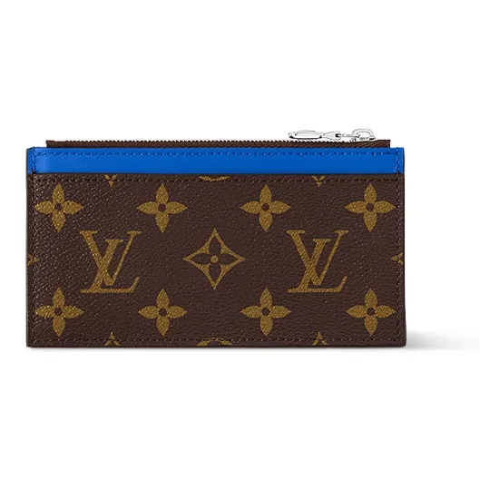 LOUIS VUITTON COIN Monogram Macassar Coated Canvas Card Holder Card Holder Regular Men's Brown & Blue-2
