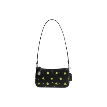 COACH Penny Cow Leather Crossbody Bag, Shoulder Bag Small Size Women's Black