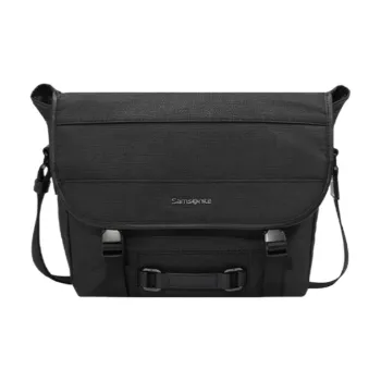SAMSONITE Fabric With Leather Messenger Bag Shoulder Bag Crossbody Bag Men's Black