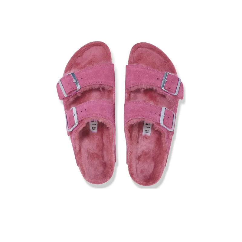 Birkenstock Arizona Shearling Suede Fuchsia Tulip-4