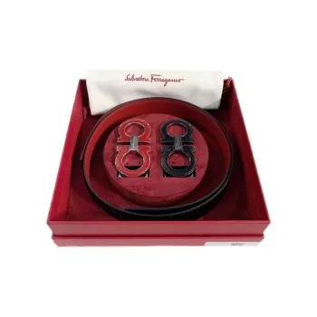 FERRAGAMO Leather Leather Belts Men's Red/Black -