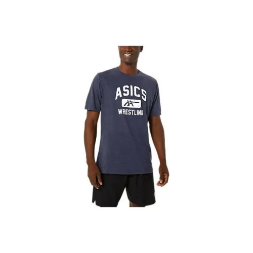 Asics Unisex Wrestling Graphic T-Shirts Unisex Dark Blue