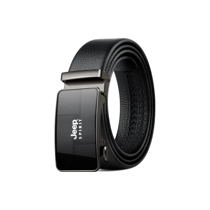JEEP SPIRIT Automatic Buckle High End Elegant Cow Leather Leather Belts Men's Width 3.5CM-1