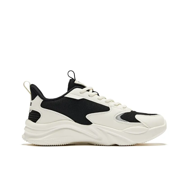 Erke Jie Ao 2.0 Cushioning Anti Slip And Wear Resistant Low Top Casual Shoes Women's Jet Black Microcrystal White-1