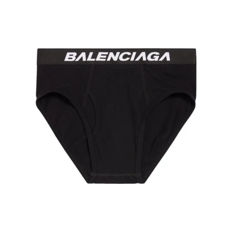 Balenciaga Racer Logo Waistband Briefs 'Black'-0