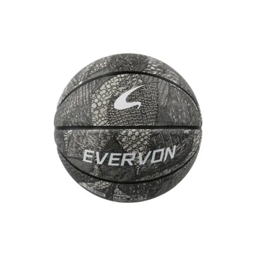EVERVON Size 7 Ball Indoor And Outdoor All Training And Competition Basketball PU Black Gray