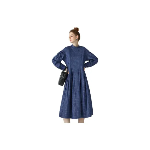 PURE TEA Long-Sleeved Dresses Women's Ink Blue