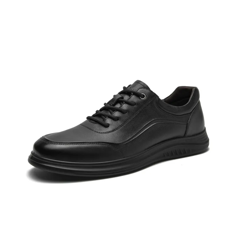 AOKANG Dress Shoes Men Low Top Black-1