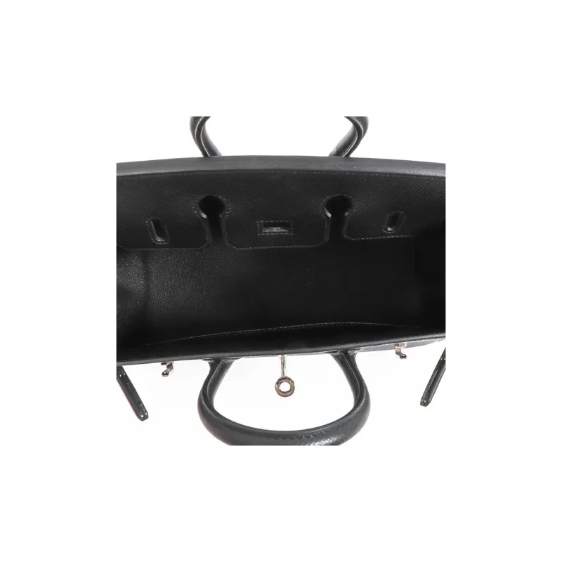 HERMES Birkin Epsom Leather Birkin Bag Handbag Women's Noir Black-6