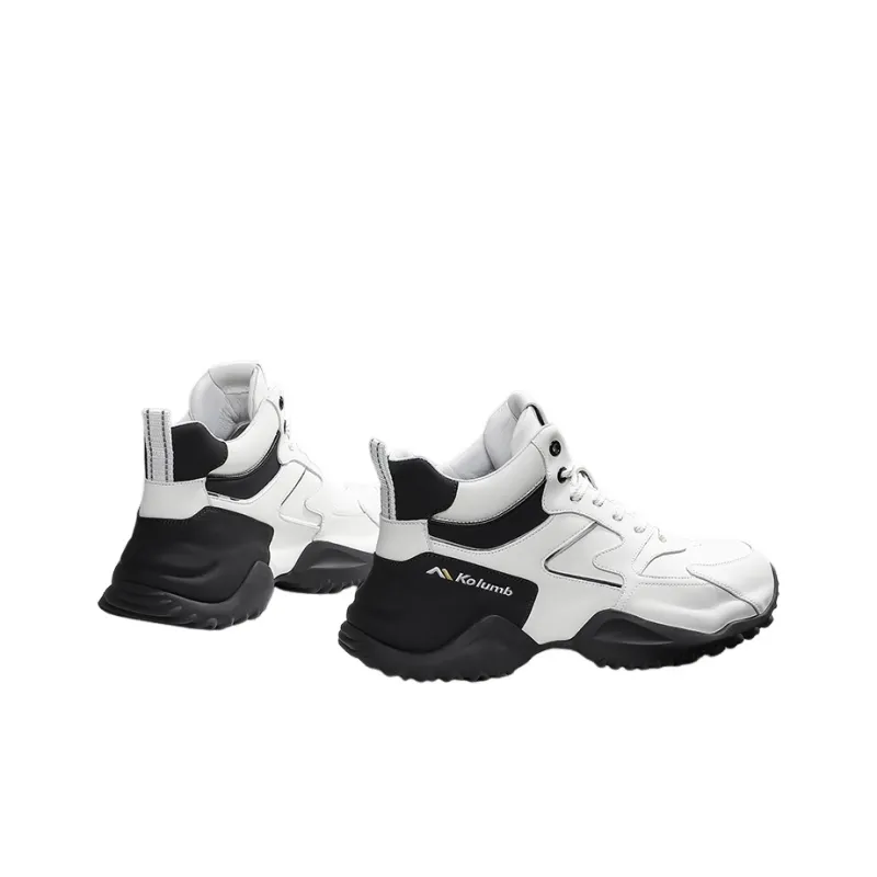 Kolumb Abrasion Resistant Waterproof Slip Resistant Mid Top Casual Shoes Men's White Black-3
