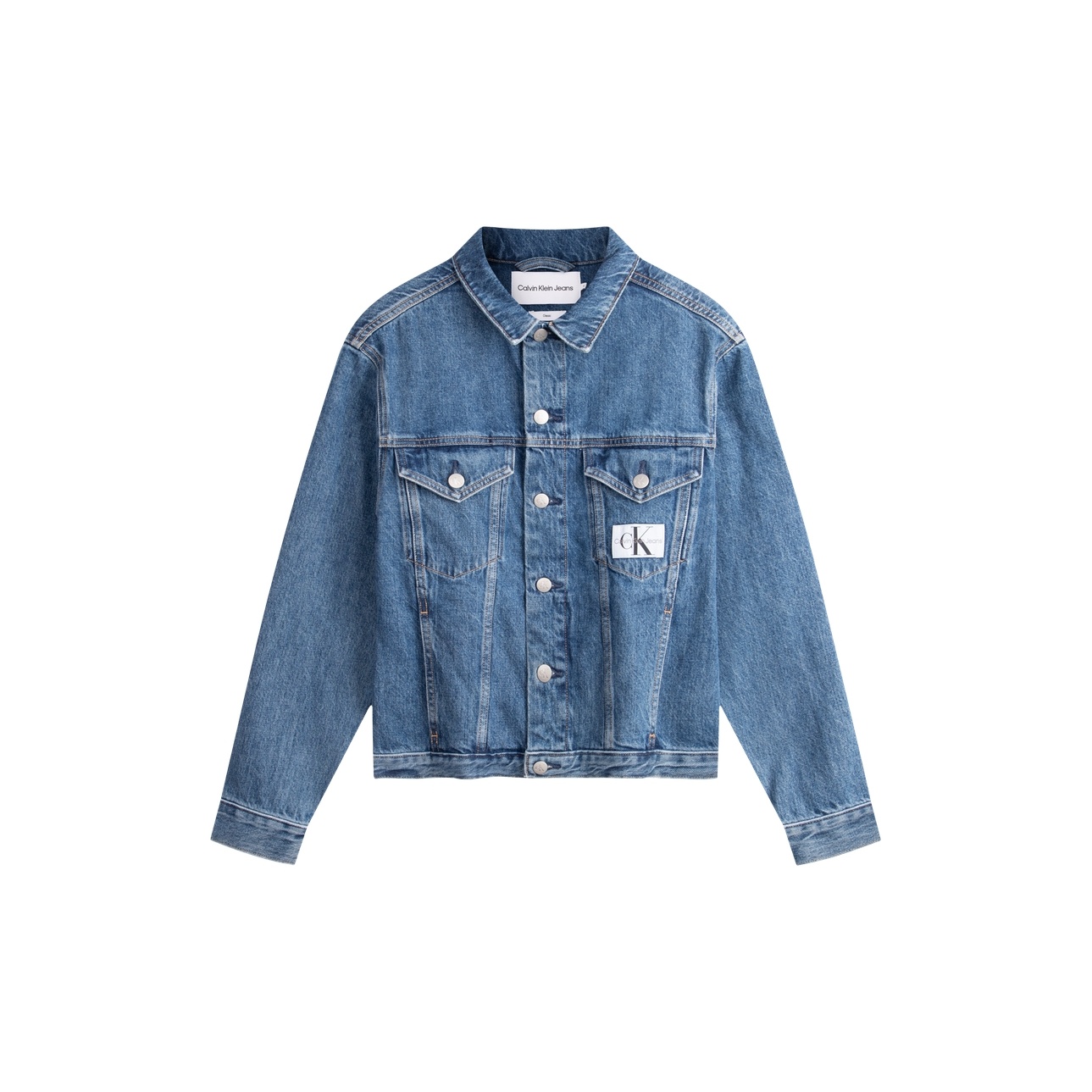 CALVIN KLEIN Denim Jacket Women's Light Blue - POIZON