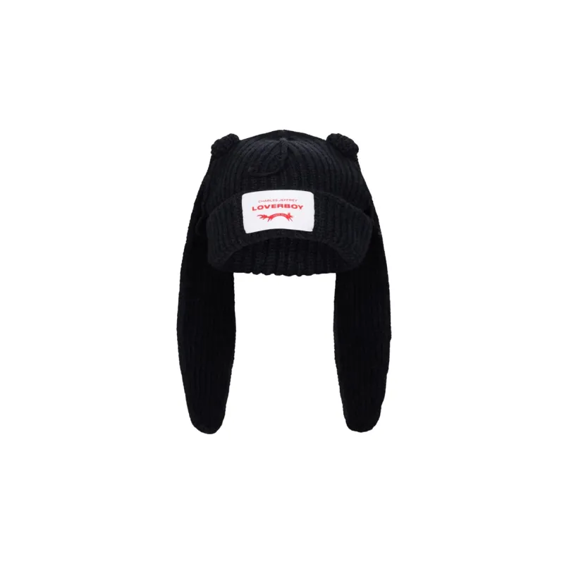 CHARLES JEFFREY Logo patch Chunky knit Beanie-0