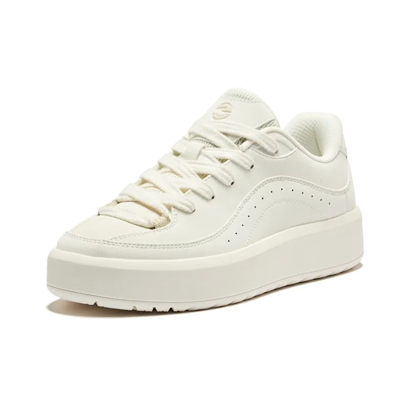 Erke Rose 2.0 Anti Slip Wear Resistant Low Top Skateboard Shoes Women's Microcrystal White-2