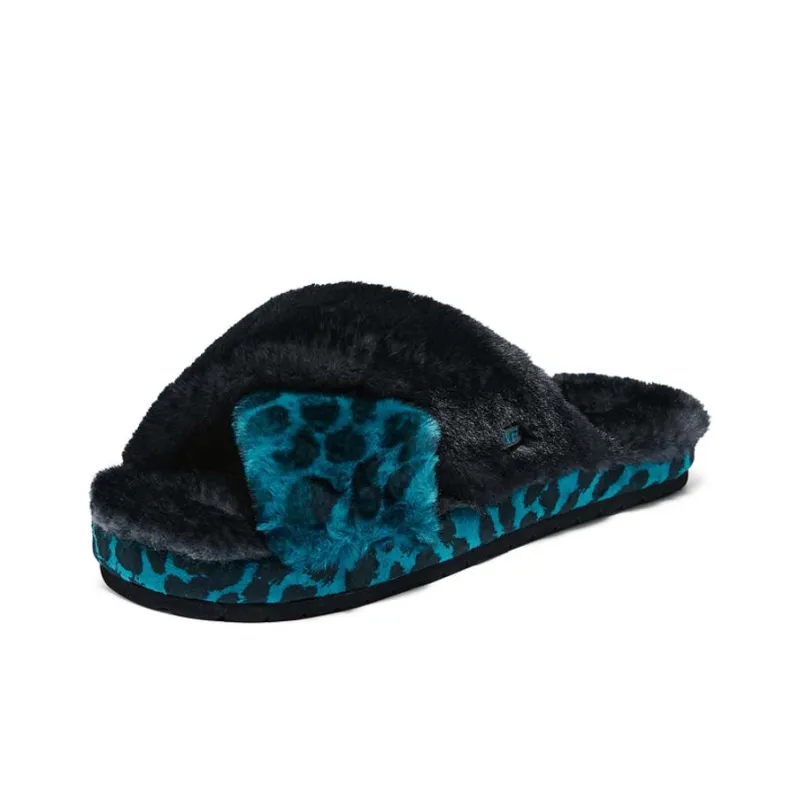 Skechers Slide Slippers Women's Black Blue-1