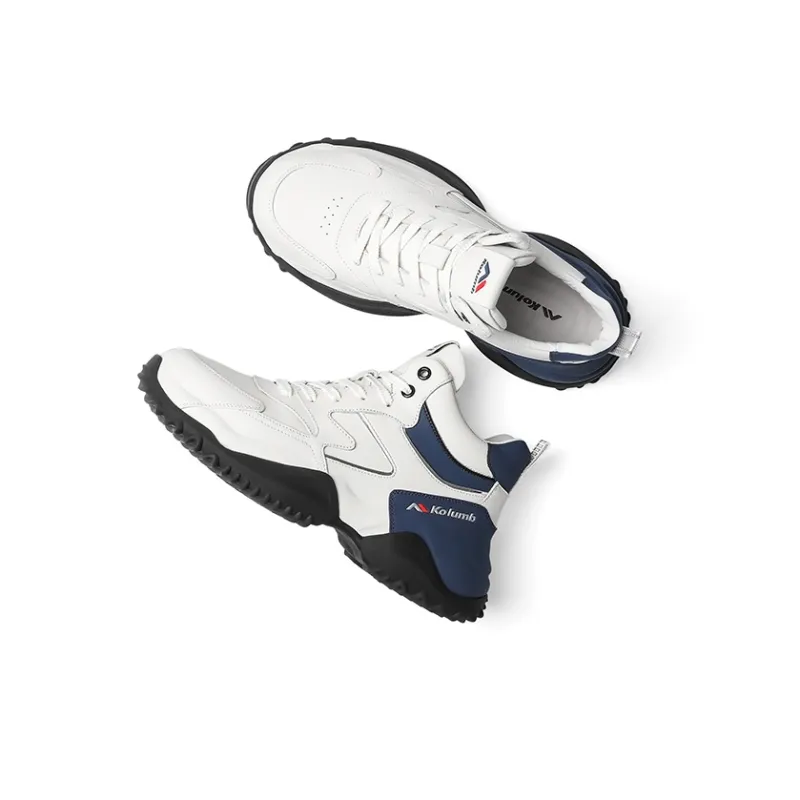 KOLUMB High Top Casual Shoes Men's White Blue-2