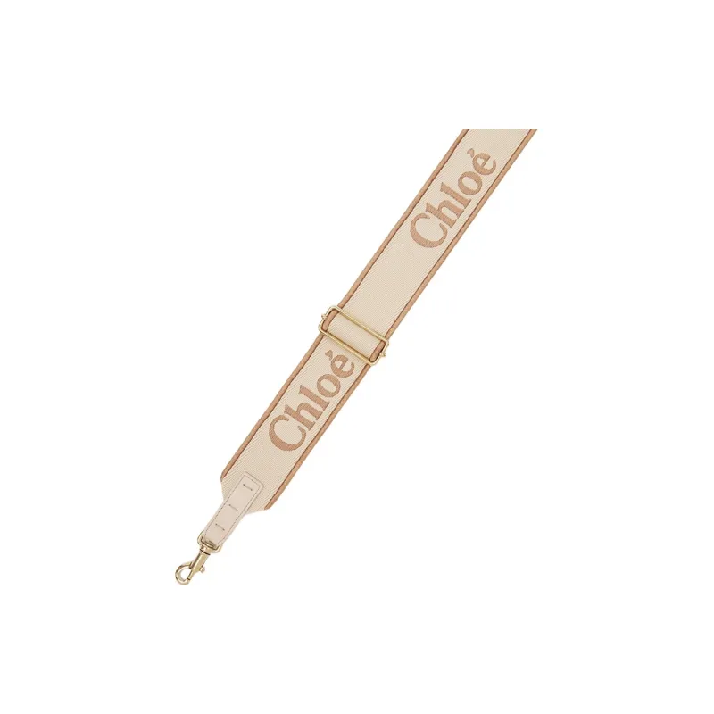 Chloe Canvas Blended With Polyester Bag Straps Women's Pink Beige-2