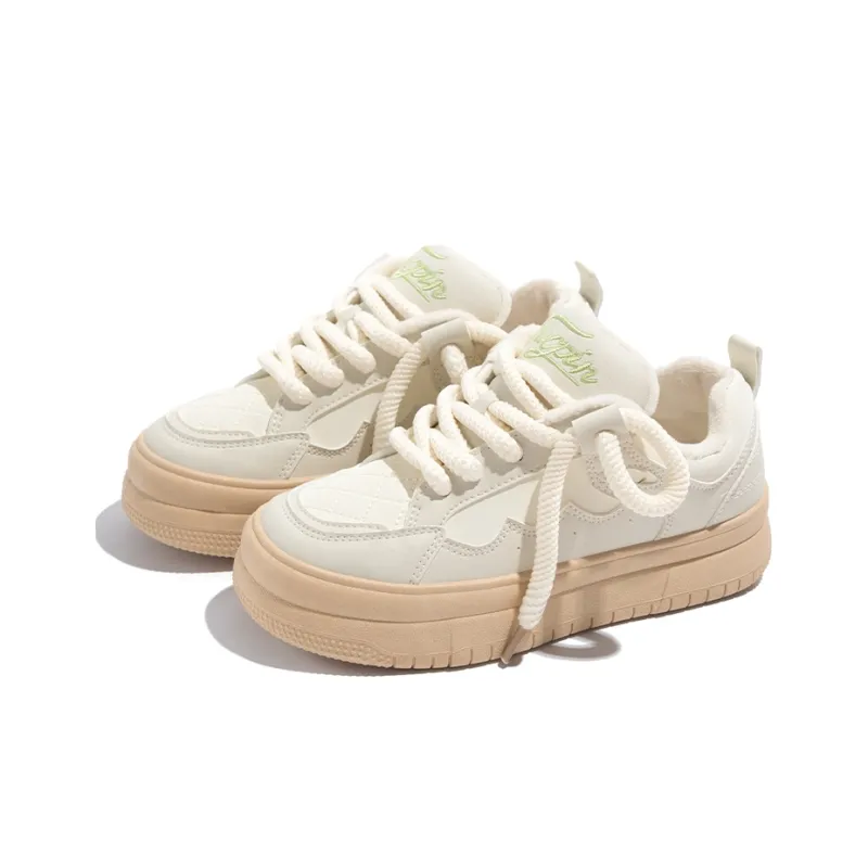 TUOPIN Warm Slip-Resistant Height Increasing Low-Top Skateboard Shoes Women's-25