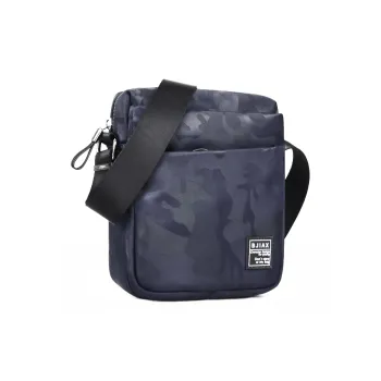 BJIAX Microfiber Synthetic Leather Nylon Crossbody Bag, Shoulder Bag Men's Blue Camouflage/Black Camouflage