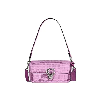 COACH Studio Cow Leather Baguette Bag Crossbody Bag Shoulder Bag Women's Deep Magenta