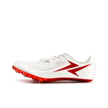 VICTORY LIGHT Anti Slip Wear Resistant Low Top Track & Field Racing Unisex Iridescent White Magnetic Heat Red