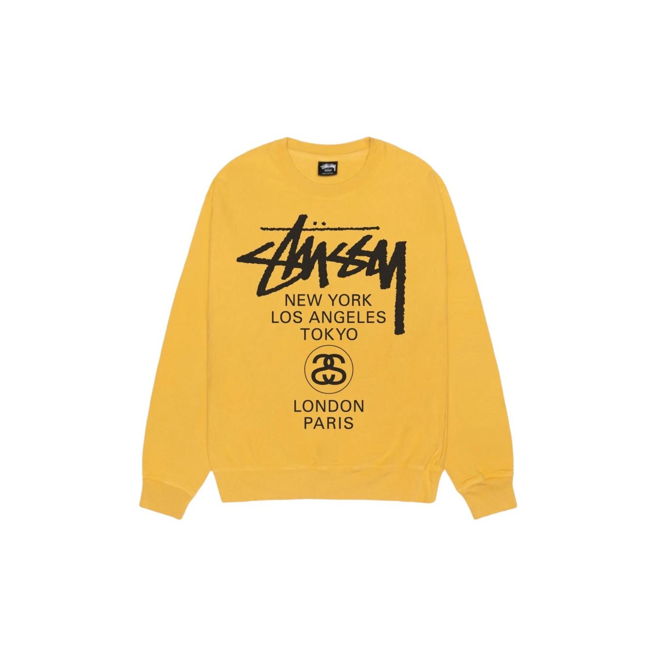 Stussy World Tour Pigment Dyed Crewneck - POIZON
