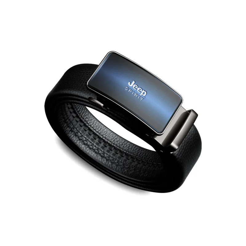 JEEP SPIRIT Automatic Buckle Business Youth Cow Leather Leather Belts Men's Width 3.5CM-1
