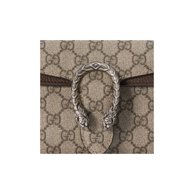 GUCCI Dionysus Leather Paneled Canvas Crossbody Bag, Shoulder Bag Women's Brown-9