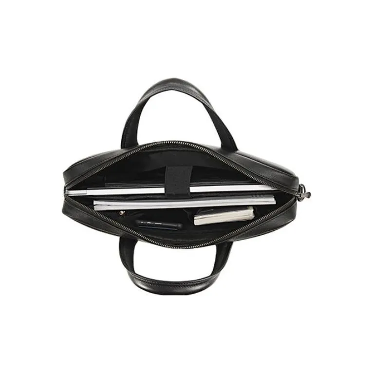 SAMSONITE Cow Leather Laptop Bag, Briefcase, Shoulder Bag, Handbag Men's Black & Coffee-6