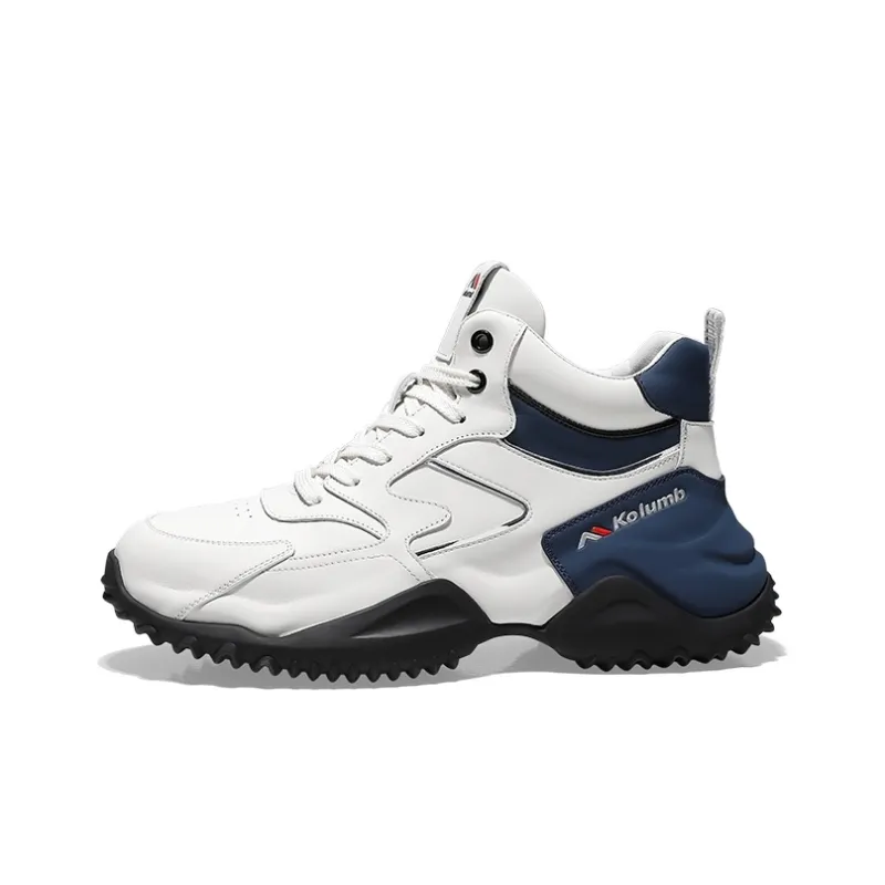 KOLUMB High Top Casual Shoes Men's White Blue-0