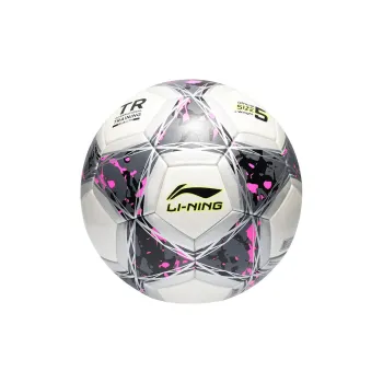 LiNing Size 5 Ball Soccer TPU Machine Stitched Soccer Ball Unisex Silver White/Rose Red