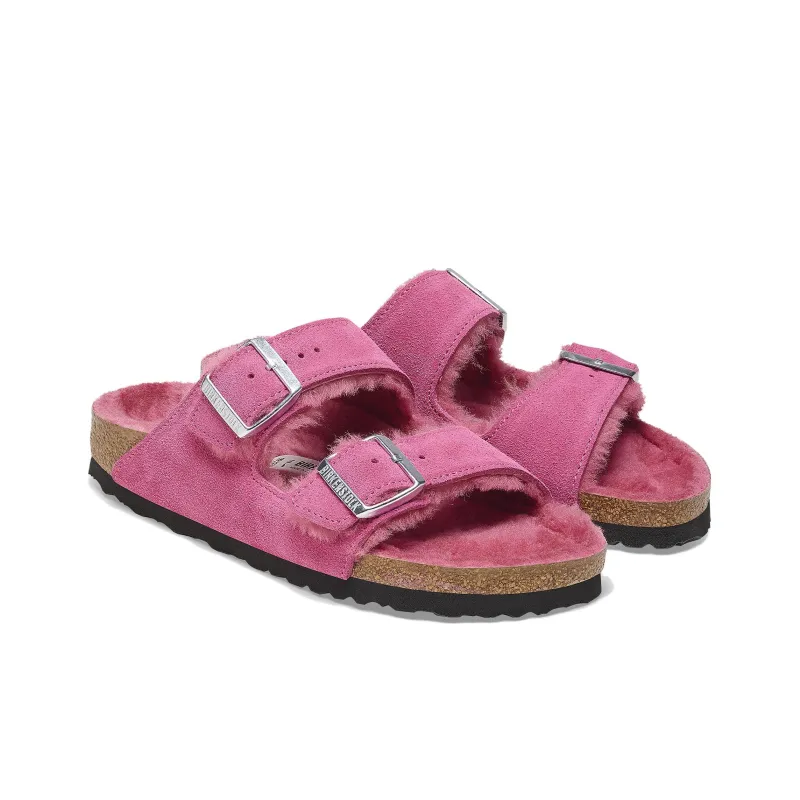 Birkenstock Arizona Shearling Suede Fuchsia Tulip-3