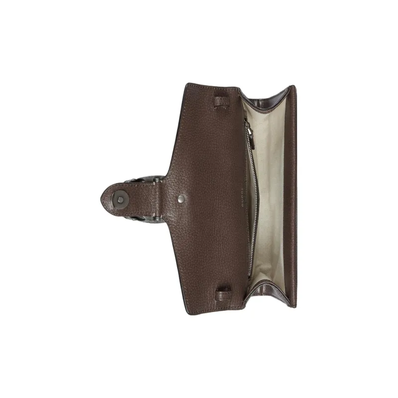 GUCCI Dionysus Leather Paneled Canvas Crossbody Bag, Shoulder Bag Women's Brown-6